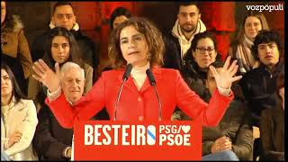 María Jesús Montero en Galicia: "¿Os habéis quedado tranquilos mandando a Feijóo a España? Tela."