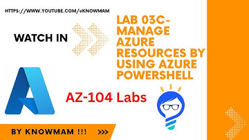 AZ 104 Lab 3C Manage Azure Resources by using PowerShell