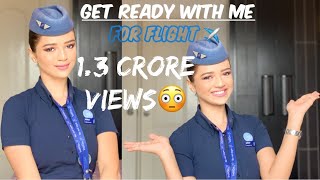 GRWM for flight ✈️   airline cabin crew makeup look step by step by MansiVijay Lockdown 2021