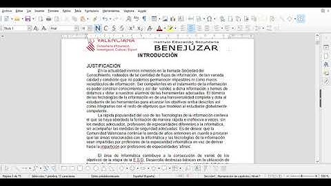 Centrar y justificar el texto en libreoffice Writer