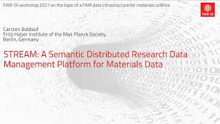 Carsten Baldauf: A semantic distributed research data management platform for materials data