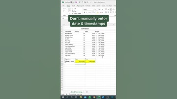 How to quickly insert Date & Time Stamps in Excel #shorts
