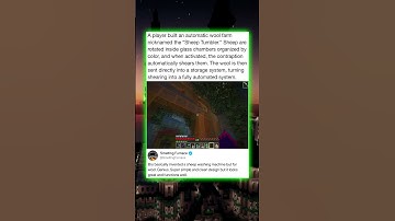 A player built an automatic wool farm nicknamed the "Sheep Tumbler." Sheep are rotated inside glass