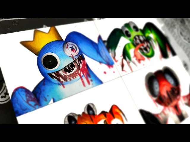 Rainbow Friends Roblox - ALL Jumpscares All Monsters [Blue, Green