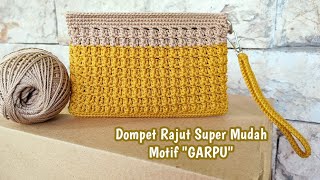 Dompet Rajut Motif 'GARPU' Mudah untuk Pemula | Crochet Wallet Easy Tutorial for Beginners