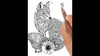 fox coloring pages for adults coloring book