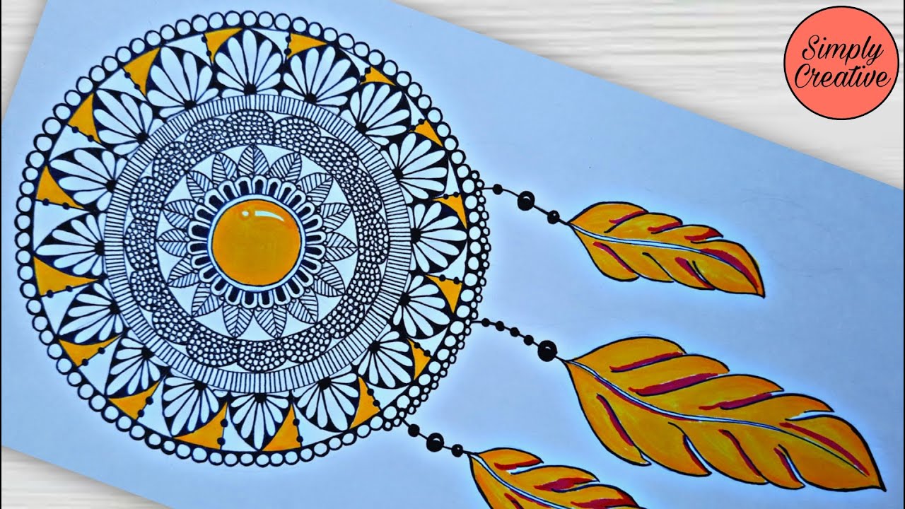 Dream Catcher Doodle | Mandala Drawing | How to draw Mandala for beginners step by step | MandalaArt