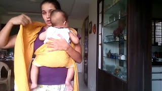 Baby wearing in cotton saree ( FWCC)/ Babywearing/Best Baby carrier 2022/ How to tie baby with saree