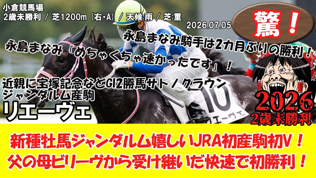 競馬】 驚き！新種牡馬ジャンダルム嬉しいJRA初産駒初V！父の母