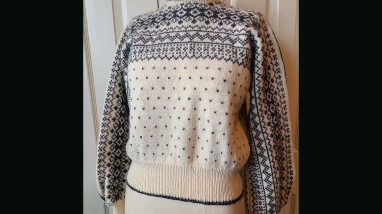 William Schmidt Co Oslo Handmade in Norway Vintage Fair Isle Turtleneck Wool Sweater 
