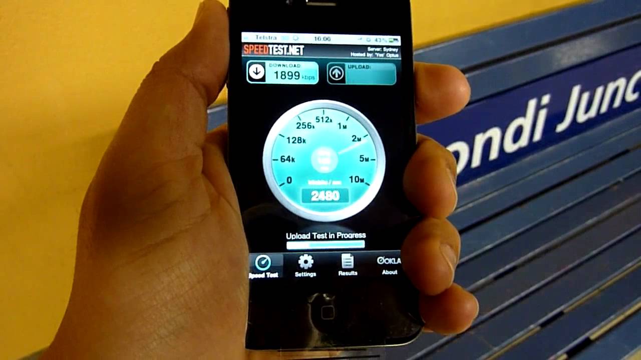 iPhone 4 Bondi Junction station speed test YouTube