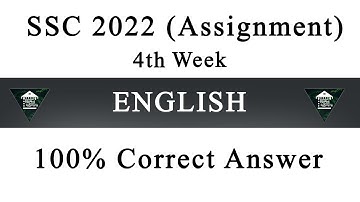 SSC 2022 II Class 10 Assignment 2021 4th Week English Answer Solution