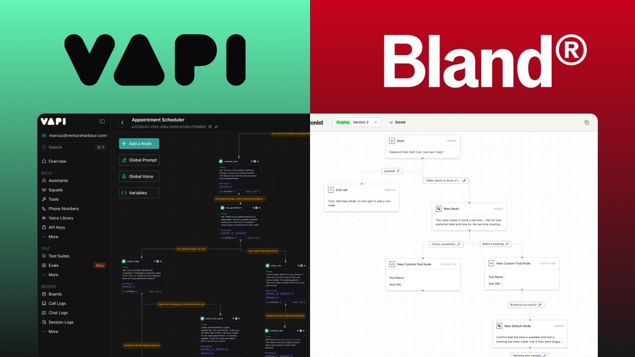 VAPI vs Bland AI – I built the same voice agent on both