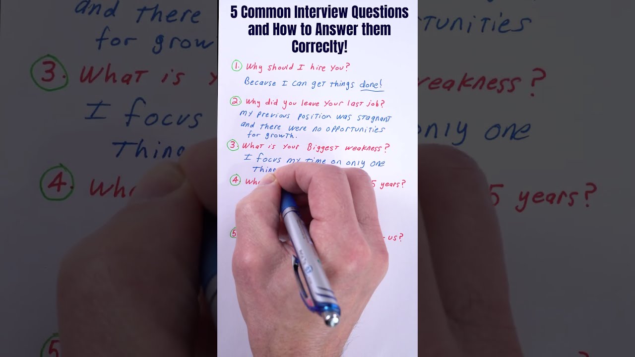 5 Common Interview Questions And How To Answer Them Correctly 