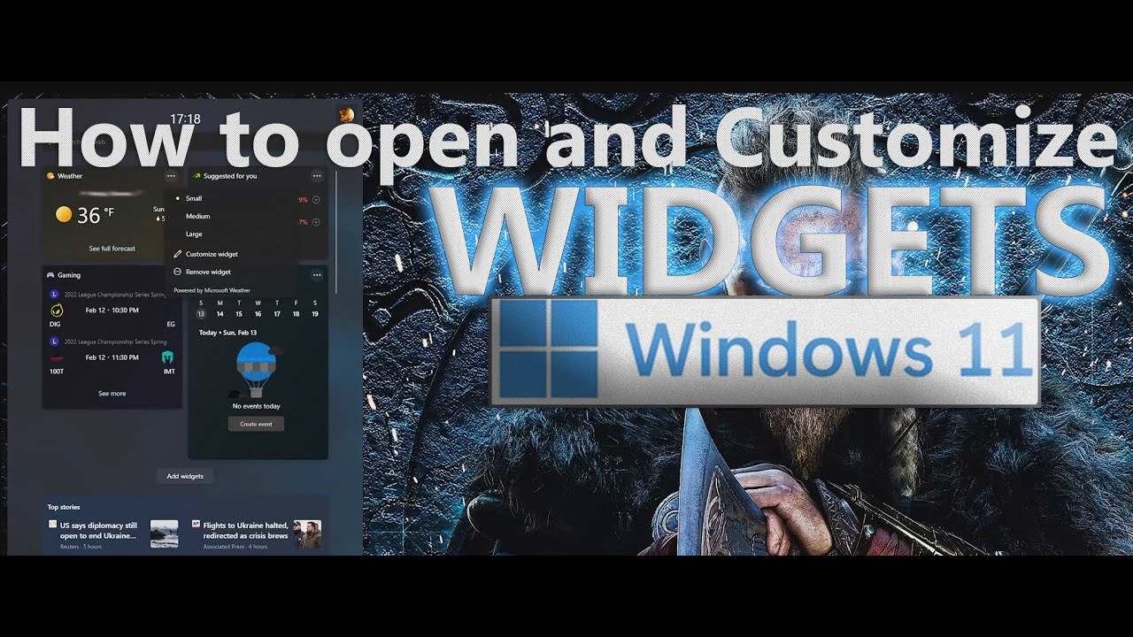 How to open and customize WIDGETS in WINDOWS 11 | 2022 - YouTube