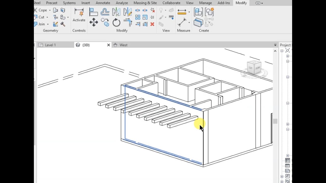 Create canopy, underlay view, array Revit - YouTube