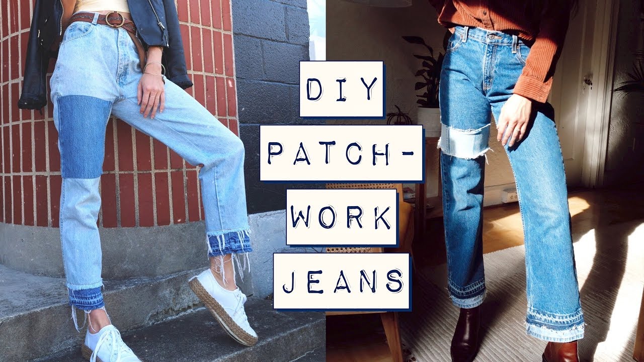 HOW-TO Patchwork Jeans ➾ Extend Your Jeans Life! Recycle & Repair - YouTube