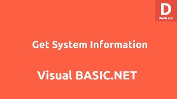Get System Information using VB.NET Console Application