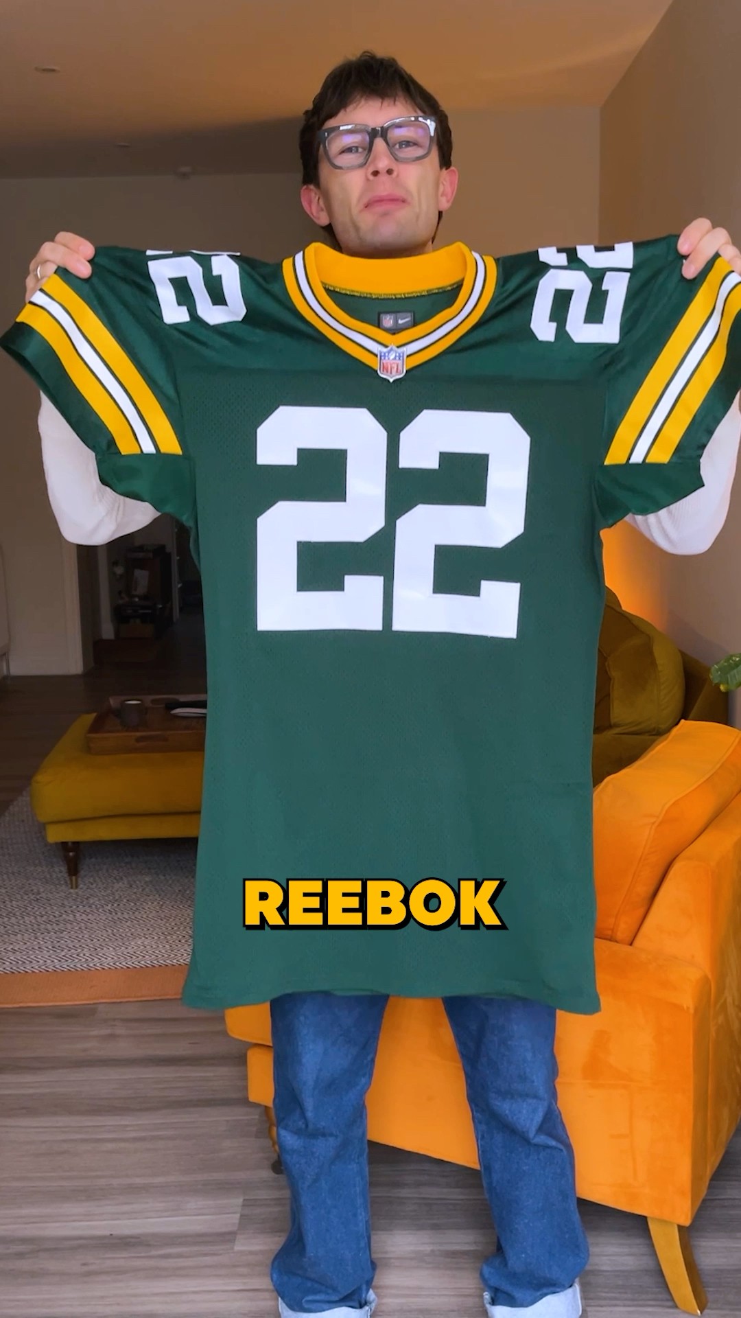 Which NFL team still wears REEBOK? #nfljerseys #gopackgo