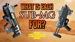 What's the difference between SUB-MACHINE GUNS in Helldivers 2?