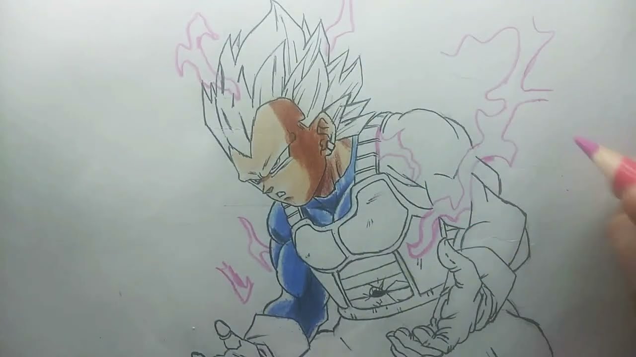 DESENHANDO O VEGETA EGO SUPERIOR! Arte: @xkimerahttx