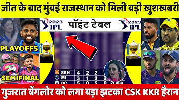 IPL 2023 Points Table, RR MI की जीत के बाद Points Table में हुए ख़तरनाक बदलाव,CSK GT KKR RCB सदमे मे