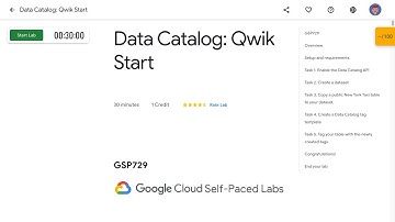 Data Catalog Qwik Start GSP729