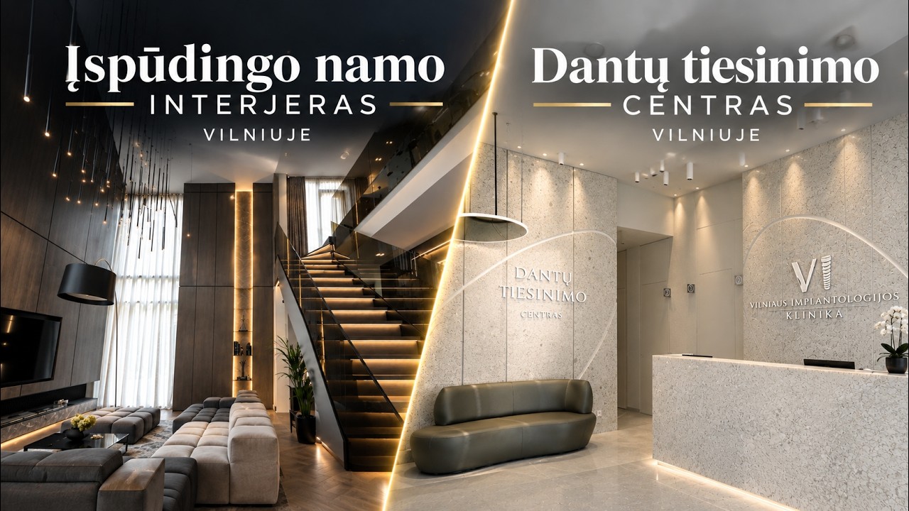 145. Įspūdingo namo interjeras Vilniuje ir Vilniaus dantų tiesinimo centras
