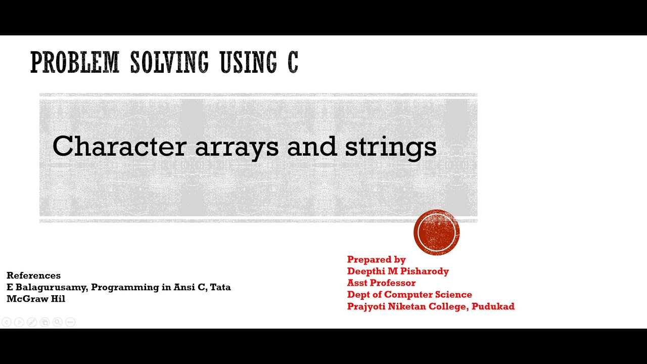 Character arrays and strings in C | Programming in C - YouTube