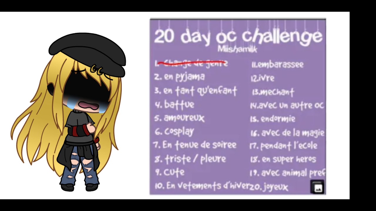 Day Oc Challenge 8 Triste Pleure Youtube