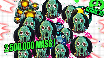 Germs.io - HOW TO BECOME THE SELFFEED KING ? (Massive gameplay reaching 2.5 million mass)