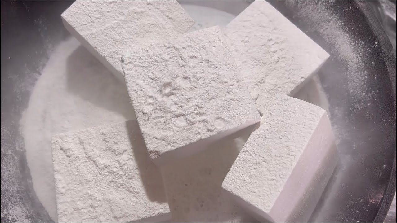 Baby Powder Covered Crunchy CAP Gym Chalk Crumble | ASMR #gymchalkasmr ...