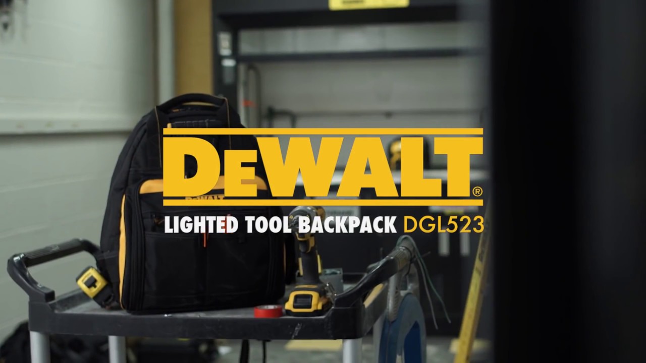 Mochila Para Herramientas Con Luz 57 Bolsillos Dewalt Dgl523