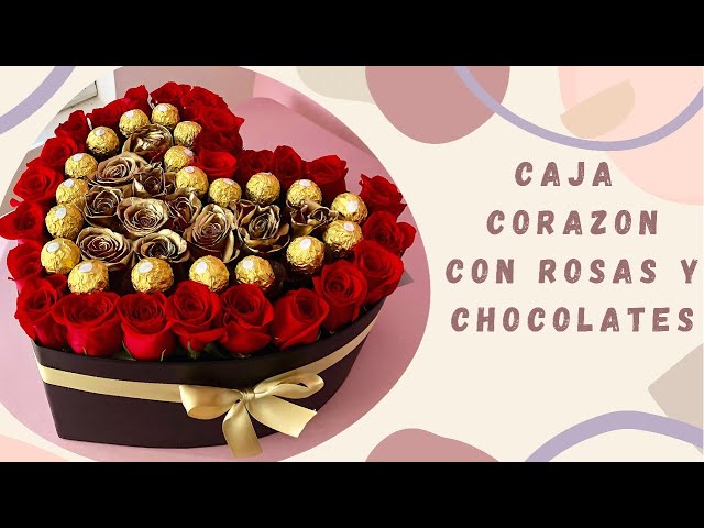 Especial de rosas y chocolates  Corazones rosados, Manualidades, Cajas de  regalo de madera