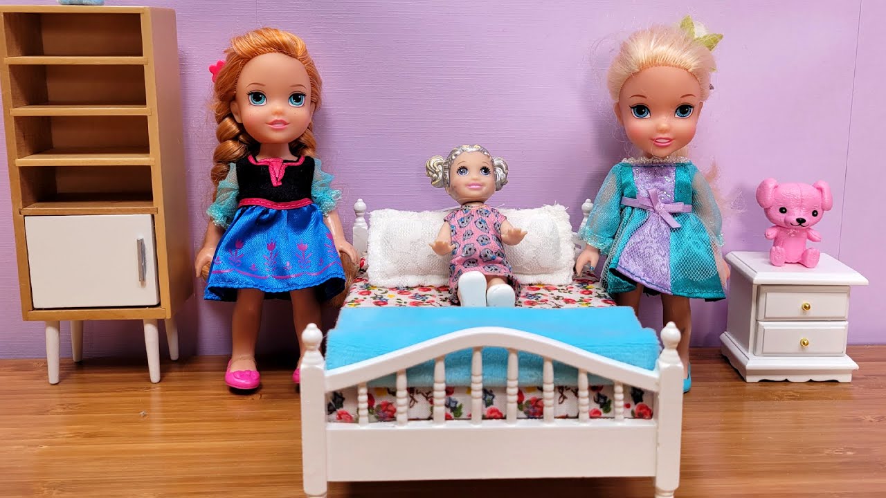 New bed ! Elsa & Anna toddlers buy furniture - Barbie - store - YouTube