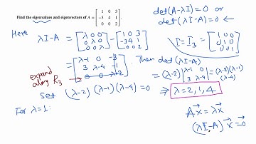 Linear Algebra: Eigenvalues and Eigenvectors of a 3x3 matrix