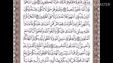 اليوم التاسع والعشرون :حفظ سورة البقرة من آية (١٩١)الى آية (١٩٦)🕊️♥️.