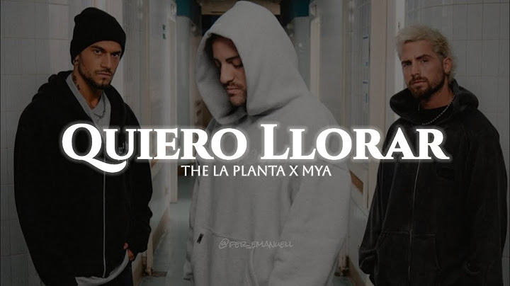 The La Planta, MYA - Quiero Llorar (Letra)