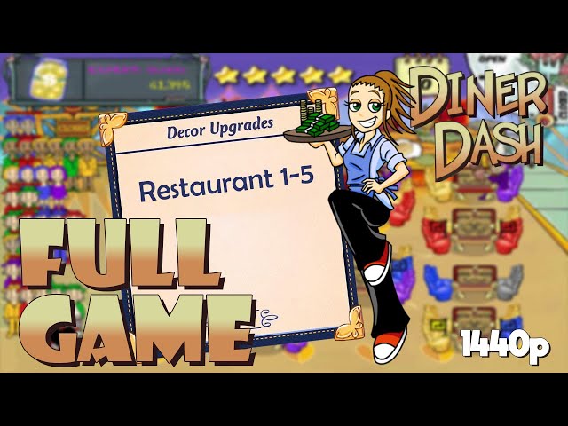 Diner Dash (PC) - FULL GAME 'Longplay' 1440p60 Walkthrough - No