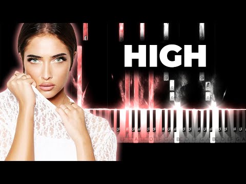 HAVA x DARDAN - HIGH karaoke piano instrumental cover, lyrics