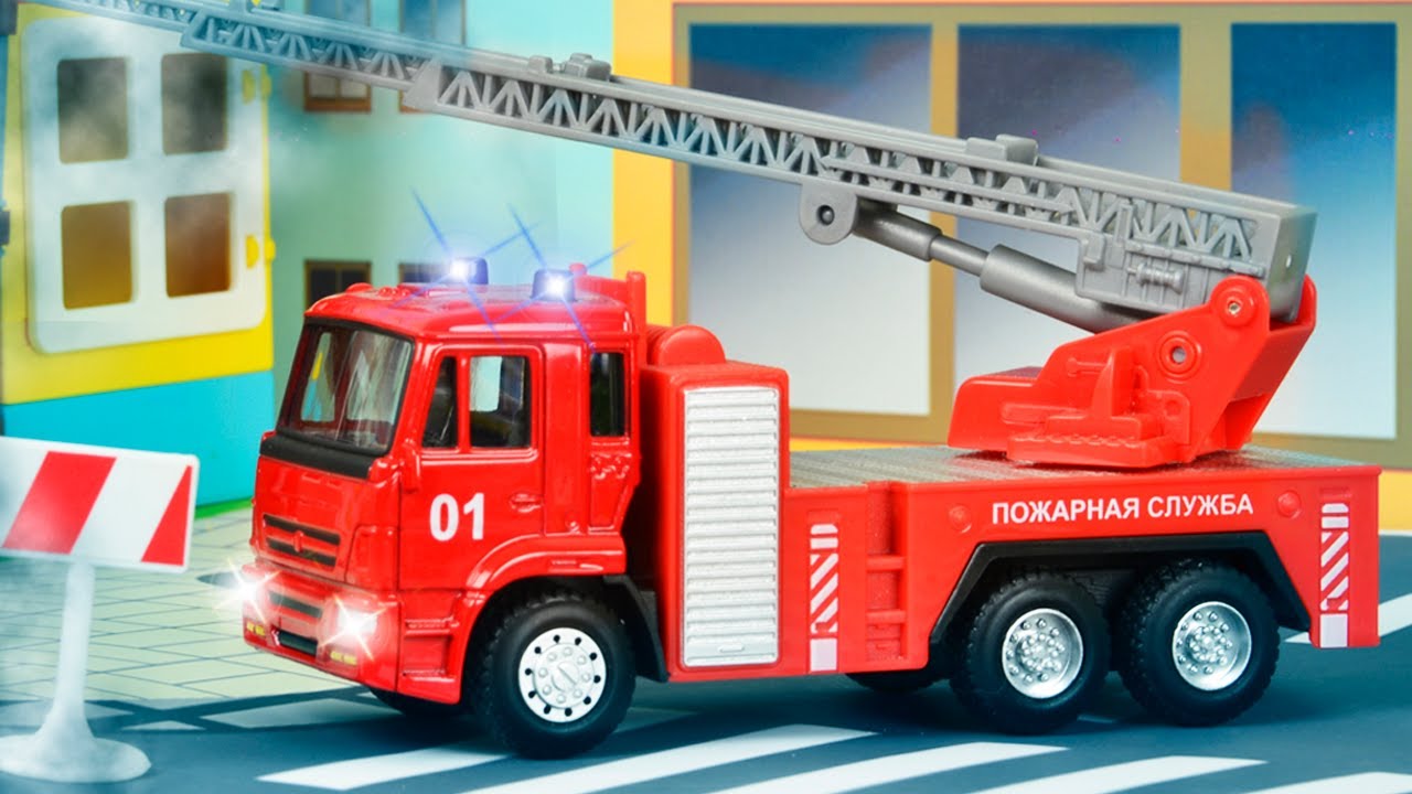 The Red Fire Truck with The Police Car | Emergency Cars Cartoon for kids -  YouTube