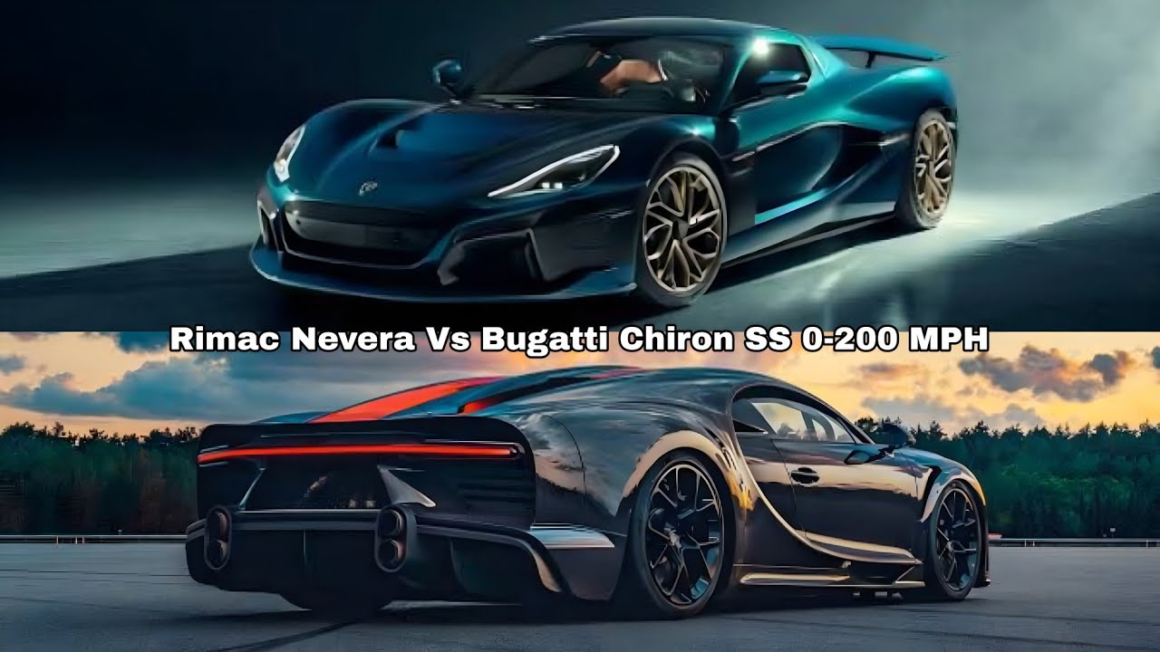 Bugatti Chiron SS Vs Rimac Nevera 0-200 mph Acceleration Comparison