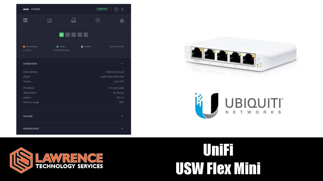 Ubiquiti UniFi USW Flex Mini 5-Port Budget Friendly Managed Gigabit Switch  