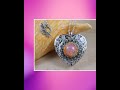Pink Glass Opal Silver Music Box Locket
