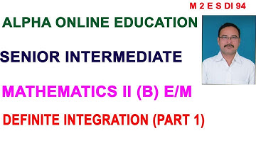 INTER II YR : MATHEMATICS II B (E/M) TOPIC : DEFINITE INTEGRATION PART 1