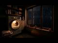 Thunderstorm Rages Outside The Window With The Sound Of Clothes In The Tumble Dryer