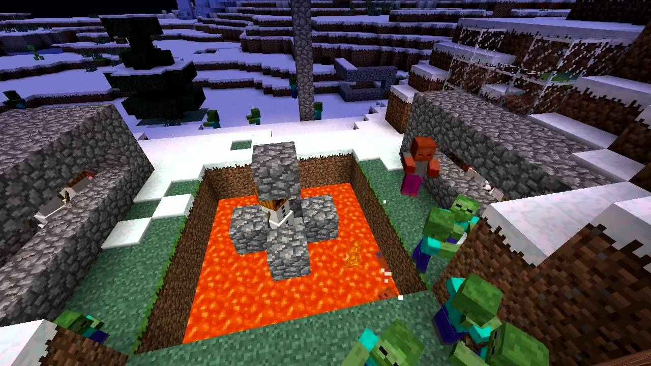 How to Build a SNOW GOLEM Tower Defense For Minecraft Survival