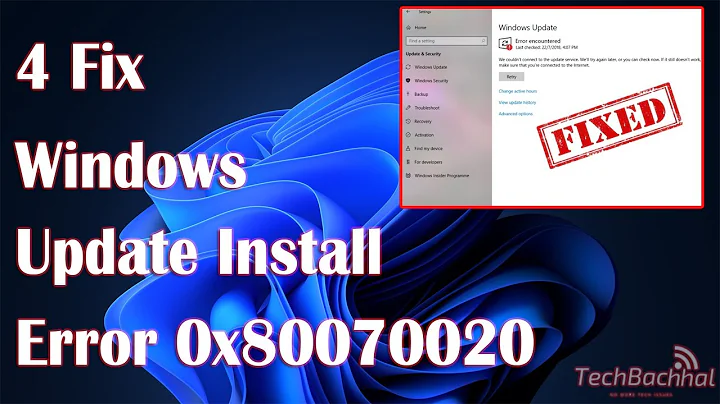 Windows Update Install Error 0x80070020 Tutorial - 4 Fix How To