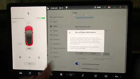 Car Left Open Notifications with the new Tesla software update.