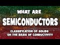 What are Semiconductors and their Types | Classification of solids on the basis of conductivity.